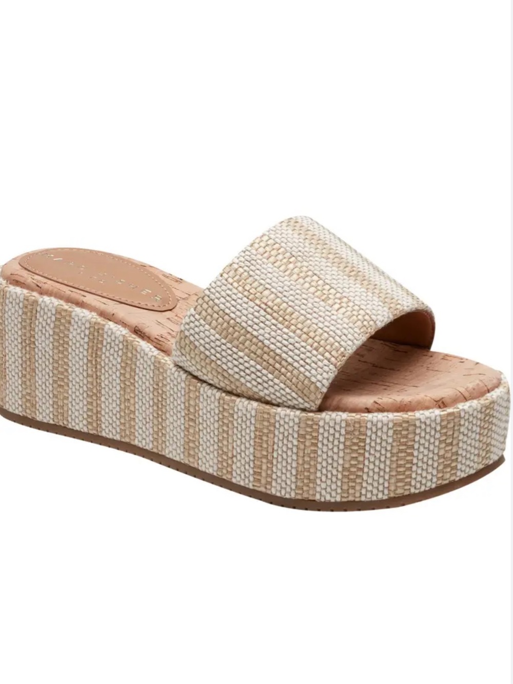 Marc fisher Daylin retro chic platform summer stripe sandals NWB SZ 9.5